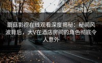 蘑菇影视在线观看深度揭秘：秘闻风波背后，大V在酒店房间的角色彻底令人意外