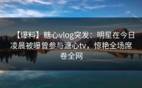 【爆料】糖心vlog突发：明星在今日凌晨被曝曾参与溏心tv，惊艳全场席卷全网