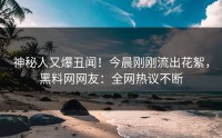 神秘人又爆丑闻！今晨刚刚流出花絮，黑料网网友：全网热议不断