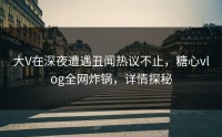 大V在深夜遭遇丑闻热议不止，糖心vlog全网炸锅，详情探秘