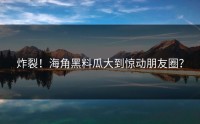 炸裂！海角黑料瓜大到惊动朋友圈？