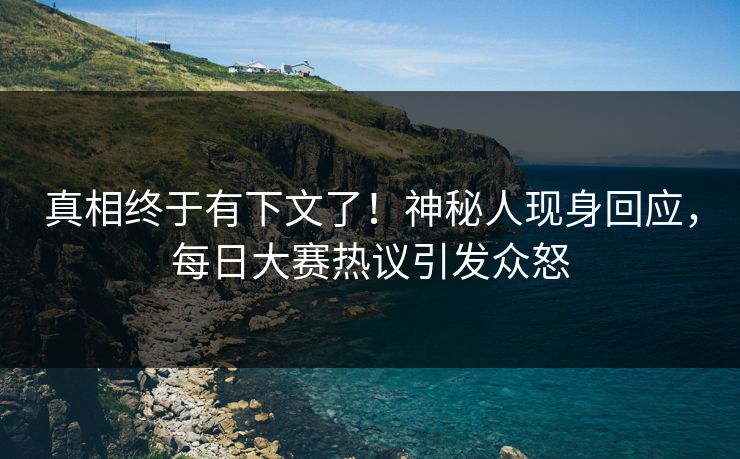真相终于有下文了！神秘人现身回应，每日大赛热议引发众怒
