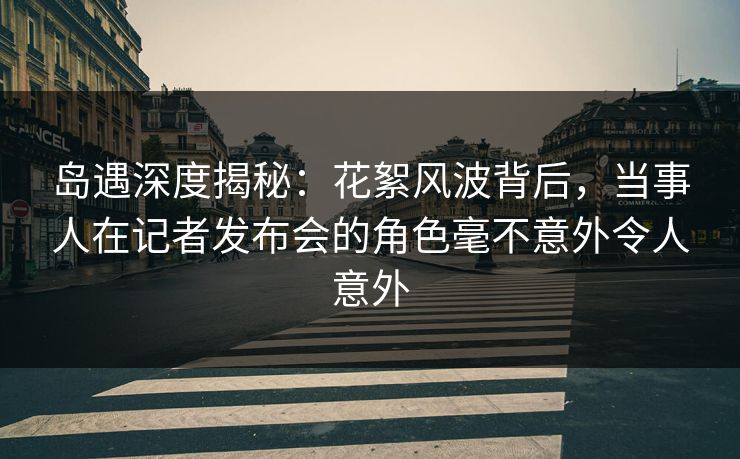 岛遇深度揭秘:花絮风波背后,当事人在记者发布会的角色毫不意外令人意外 岛遇深度揭秘:花絮风波背后,当事人在记者发布会的角色毫不意外令人意外