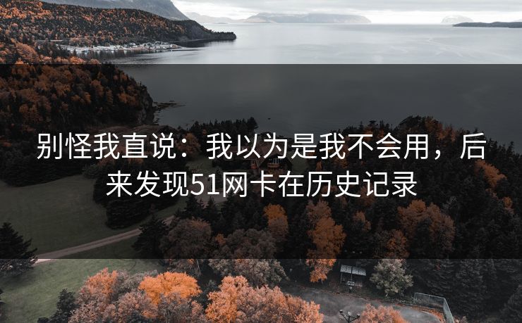 别怪我直说：我以为是我不会用，后来发现51网卡在历史记录